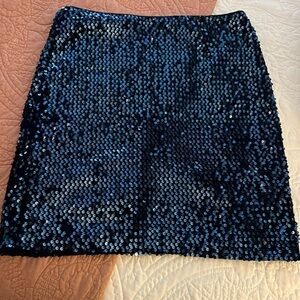 Blue sequin mini skirt